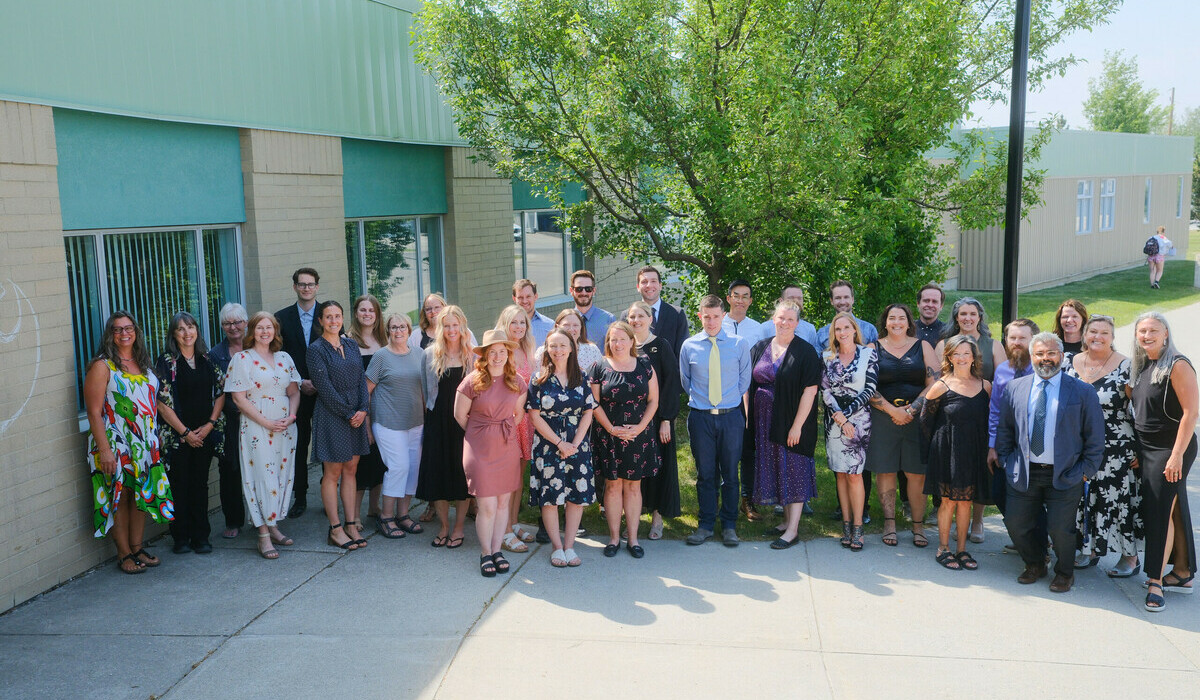 BVHS staff in front of school