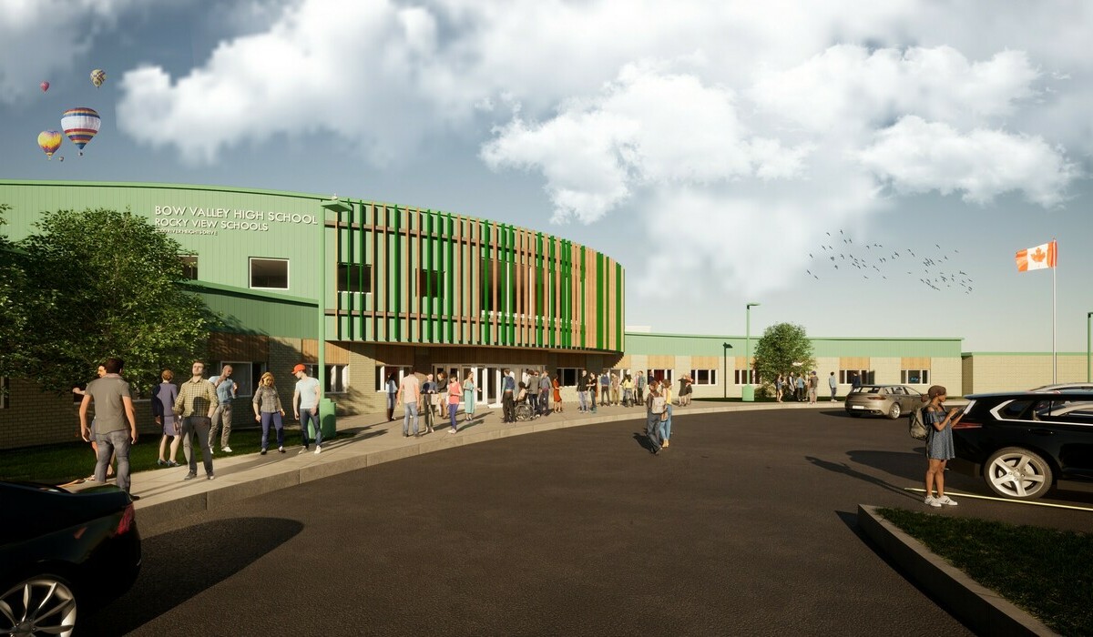 The outside of Bow Valley high School